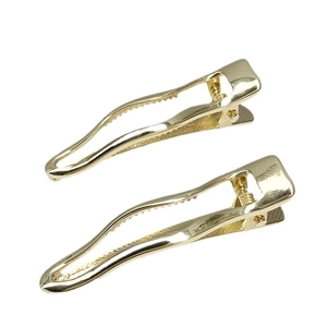 Japanese style minimalist wavy metal hair clips with gold plating for women's side fringe
