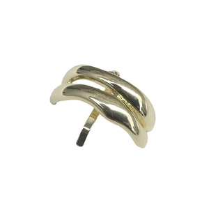 Pince à cheveux minimaliste en métal doré en forme de U avec finition polie brillante