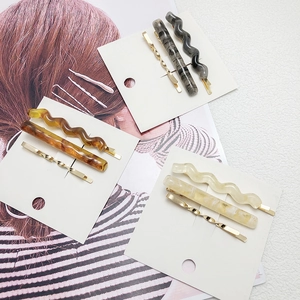Pince à Cheveux en Alliage d'Acétate Style Coréen Motif Marbre Épingles à Cheveux Ondulées Or pour Femme Accessoires Mode