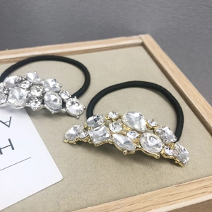 Set di elastici per capelli con strass di cristallo scintillanti in oro e argento