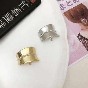 Vintage Metal Artificial Pearl Hair Hook For Women Ponytail Buckle Elegant Gold Silver Plated Alloy Hair Clip Japanese Hair Accessory
