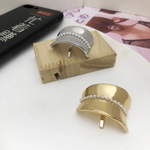 Elegant gold and silver hair hooks with pearl inlay for women ponytail hair jewelry