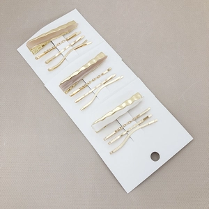Elegant Women Hair Clip Set Alloy Resin Wavy Geometric Side Clip Minimalist Bangs Clip Fashion Hair Accessories For Daily Decoration