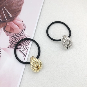 Minimalist Alloy Twisted Knot Elastic Hair Tie For Women Gold Silver Electroplated High Elasticity Ponytail Holder Fashion Hair Accessories