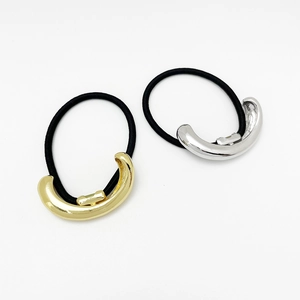 Minimalistischer Metallbogen Haargummi Elegantes Legierung Geometrisches Elastisches Haarband Für Damen Mode Pferdeschwanzhalter Gold Silber Haarschmuck