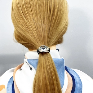 Elastico per capelli minimalista in metallo liquido argento per coda di cavallo