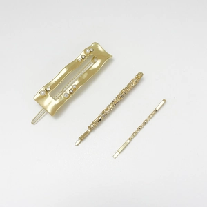Barrettes à Cheveux en Alliage Minimaliste avec Künstliche Perles d'imitation et Strass Épingles à Cheveux Géométriques Irrégulières pour Femmes