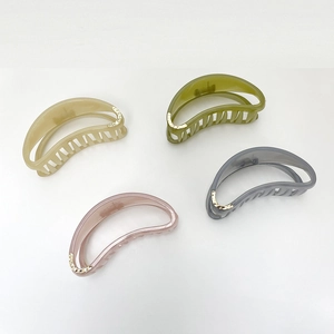 Damen Haarklammer Hohl Halbkreis Gelee Farbe Harz Metall Patch Große Haarklemme Japanischen Koreanischen Stil Elegant Haar Zubehör