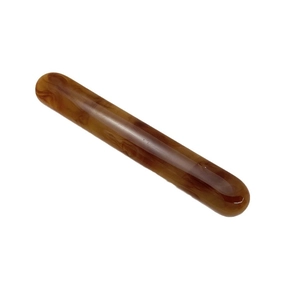 Elegant amber marble resin hair clip with glossy finish and polished round edges