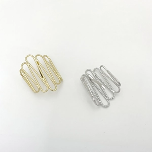 Minimalist irregular U-shaped alloy hair hooks in gold and silver with frosted texture