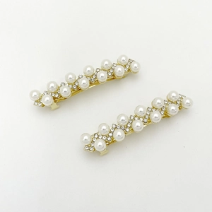 Élégante Barrette à Cheveux en Alliage Doré avec Künstliche Perles d'Imitation et Strass Pince à Ressort pour Femme Bijoux de Cheveux