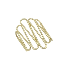 Minimalist irregular U-shaped gold alloy hair clip with wavy hollow texture for women