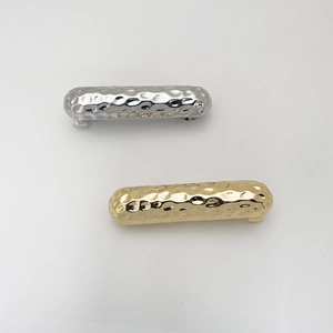 Minimalist Alloy Hammered Texture Spring Hair Clip Gold Silver Metallic Hairpin For Women Fashion Hair Accessories