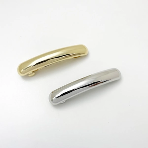 Minimalist Alloy Metal Spring Hair Clip For Women Arch Tube Geometric Polished Gold Silver Hairpin Accessory Headwear