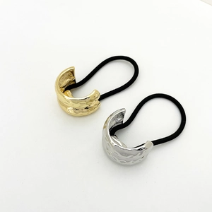 Elastici per capelli in metallo martellato oro e argento con corde elastiche resistenti