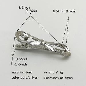 Elegante fermaglio per capelli geometrico in lega con design ondulato argento per donna