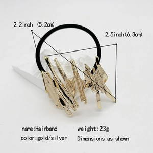 Chic irregular gold alloy liquid metal hair tie for high ponytails and buns