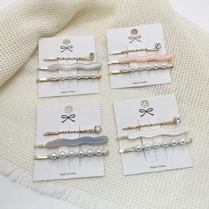 Elegantes Künstliche Perlen Strass Harz Haarspangen Set Legierung Haarnadeln Für Damen Koreanischer Stil Mode Kopfschmuck Schmuck