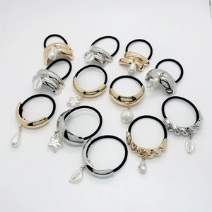 Chouchous en Alliage Avec Pendentif Künstliche Perle Étoile Coquillage Bande Élastique Support de Queue de Cheval Femme Cheveux