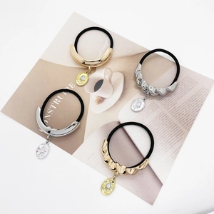 Korean Fashion Metal U-Shape Hair Tie Elegant Rhinestone High Elastic Ponytail Holder Minimalist Alloy Hair Rope For Women