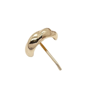 Boucles d'oreilles minimalistes plaquées or 18K avec courbes irrégulières polies