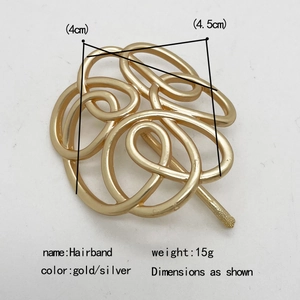 Elegant hollow geometric golden alloy hair clip for ponytails in a minimalist design