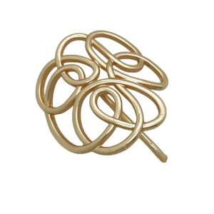 Artistic golden geometric alloy hair clip with intertwined circular hollow design