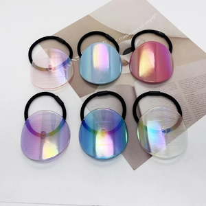 Minimalist Iridescent Round Hair Scrunchie For Women High Elastic Rubber Band Fashion Holographic Hair Tie Daily Styling Hair Accessories