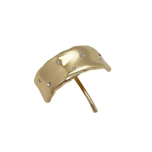 Elegante gancio per coda di cavallo in lega dorata con design a onde e strass