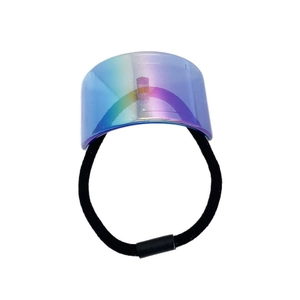 Rainbow gradient square U-shaped hair tie with high-elasticity band for women