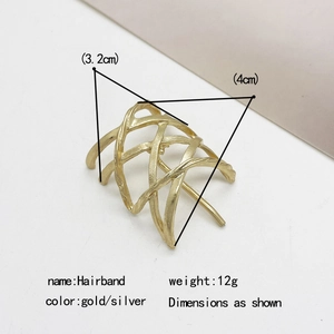 Hollow gold alloy ponytail hair clip with minimalist geometric design 4cm size