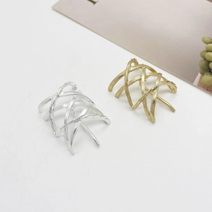 Fashion Hollow Alloy Ponytail Clip For Women Electroplated Geometric Hair Cuff Sweet Cool Style Traceless Metal Hairpin Headpiece Accessory