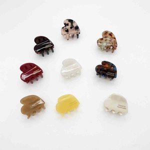 Vintage Heart Acetate Hair Claw Clip French Handmade Style Small Tortoiseshell Hairpin For Women Daily Fashion Jewelry