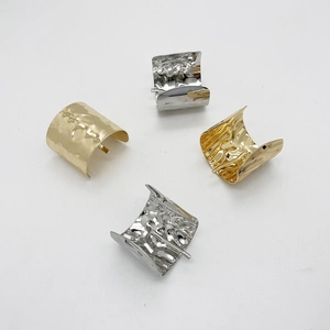 Minimalist gold and silver ponytail hooks with irregular hammer texture metal finish