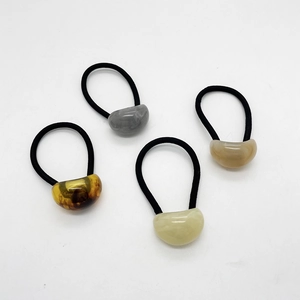 Elastici per Capelli in Stile Giapponese Minimalista Elastici ad Alta Elasticità Con Perle di Resina Ovali per Accessori Donna
