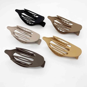 Set of 5 matte Morandi color banana hair clips with strong interlocking teeth grip