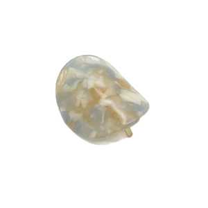 Chic acetate ponytail clip with marble texture and oval shape for stylish women