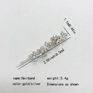 Silberne Blumen-Haarklammer mit bunten Zirkonia, 6,5 cm lang, für Damen Accessoires