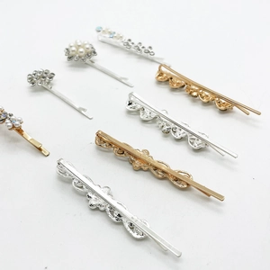 Elegantes pinzas para el cabello estilo francés con pedrería brillante y perlas