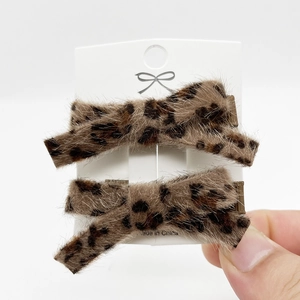 Molletta per Capelli a Fiocco con Stampa Leopardata Donna Clip a Becco d'Anatra in Peluche Elegante Accessori per Capelli