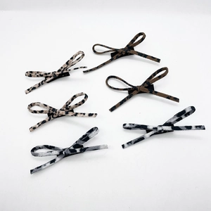 Barrette Nœud Imprimé Léopard Élégante Française Pince Bec de Canard Vintage Fait à la Main Accessoires de Cheveux en Tissu pour Femmes