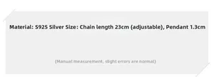 Gedetailleerde maatspecificaties voor S925 zilveren verstelbare ketting van 23cm met hanger