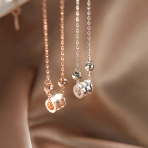 Bracelets élégants en argent S925 avec pendentif cylindre en or rose et argent
