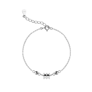 Bracelet minimaliste en argent sterling S925 avec pendentif spirale et fermoir ajustable