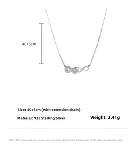 Détails du collier infini en argent sterling 925 avec dimensions 40+5cm et poids de 2,41g