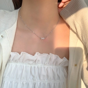 Collier Pendentif Symbole Infini en Argent Sterling 925 Avec Zirconium Bijoux Minimalistes Pour Femmes Cadeau Anniversaire