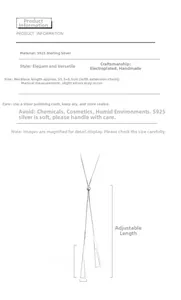 Detailed size parameters of S925 sterling silver geometric triangle adjustable necklace