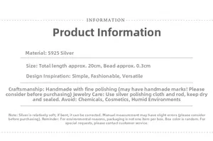Detailed S925 silver double-layer bracelet specs showing 20cm length and 0.3cm beads