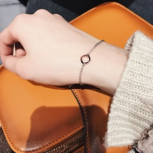 Minimalist Hollow Square Copper Bracelet Anklet Geometric Simple Jewelry Plated Daily Wear Accessory For Women Girls