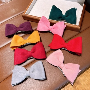 Sweet Felt Butterfly Bow Hair Clips For Girls Handmade Woolen Duckbill Hair Pins Side Clips Vintage Hair Accessories